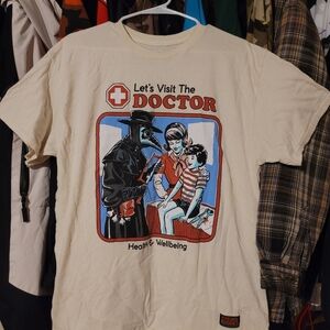 Cream Graphic Tee with Doctor Design